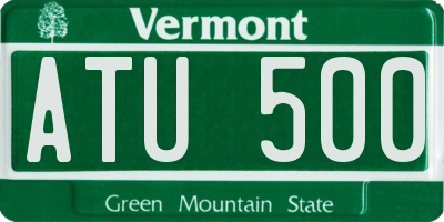 VT license plate ATU500