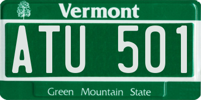 VT license plate ATU501