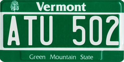 VT license plate ATU502