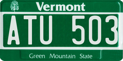VT license plate ATU503