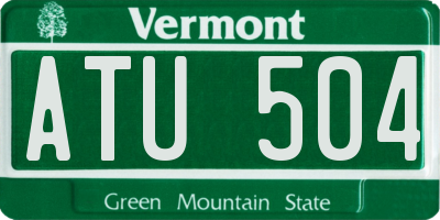 VT license plate ATU504