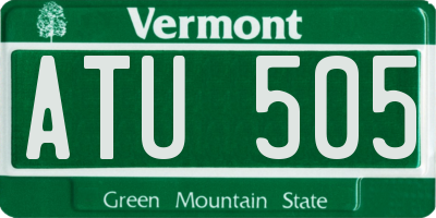 VT license plate ATU505
