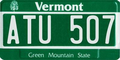 VT license plate ATU507