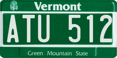 VT license plate ATU512