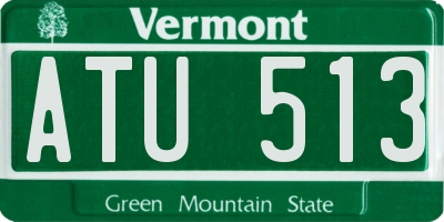 VT license plate ATU513
