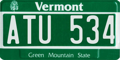 VT license plate ATU534