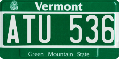 VT license plate ATU536
