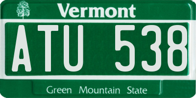 VT license plate ATU538