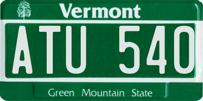 VT license plate ATU540