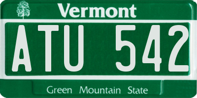 VT license plate ATU542