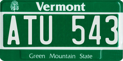 VT license plate ATU543