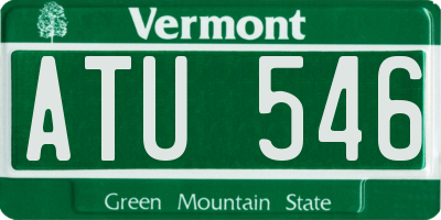 VT license plate ATU546