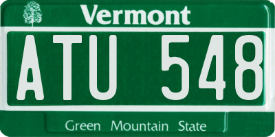 VT license plate ATU548