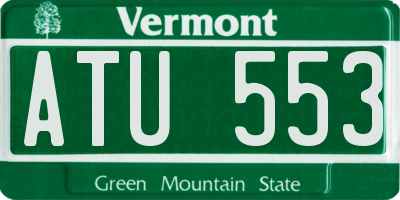 VT license plate ATU553