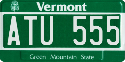 VT license plate ATU555
