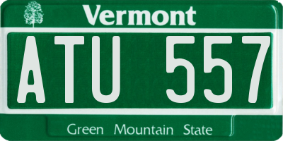 VT license plate ATU557