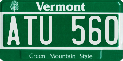 VT license plate ATU560