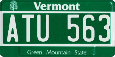 VT license plate ATU563