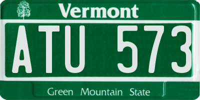 VT license plate ATU573