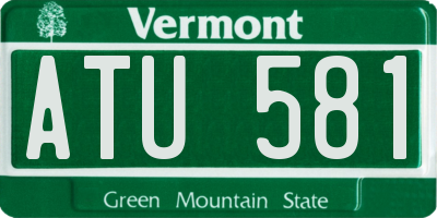 VT license plate ATU581