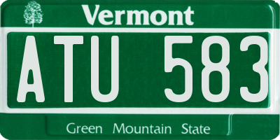 VT license plate ATU583