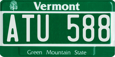 VT license plate ATU588