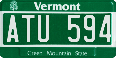 VT license plate ATU594