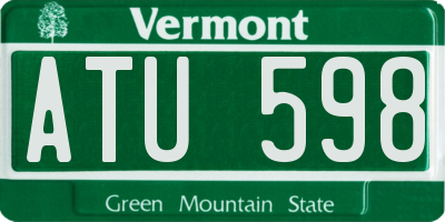 VT license plate ATU598