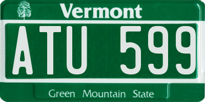 VT license plate ATU599