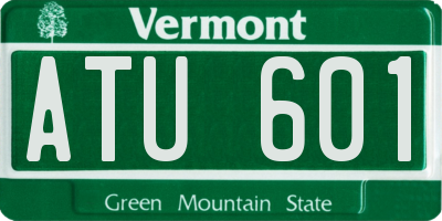 VT license plate ATU601