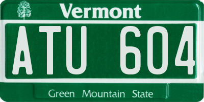 VT license plate ATU604