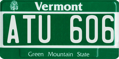 VT license plate ATU606