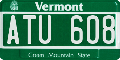 VT license plate ATU608