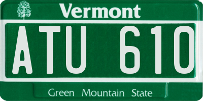 VT license plate ATU610