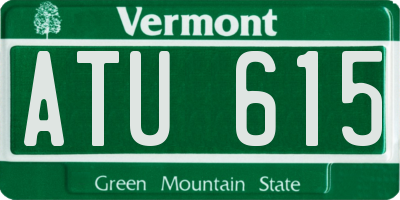VT license plate ATU615
