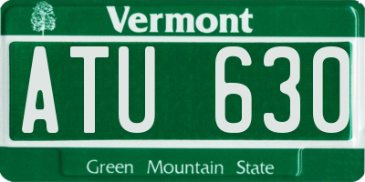 VT license plate ATU630