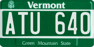 VT license plate ATU640