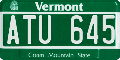 VT license plate ATU645