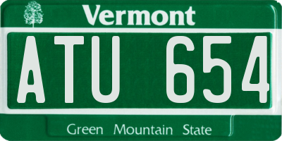 VT license plate ATU654