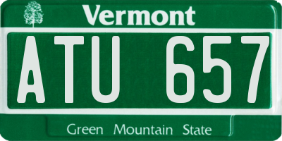 VT license plate ATU657