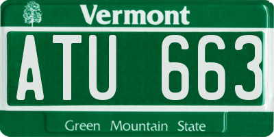 VT license plate ATU663