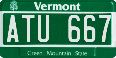 VT license plate ATU667