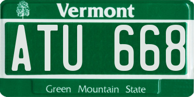 VT license plate ATU668
