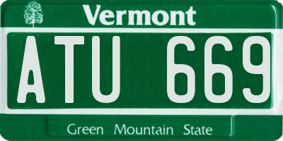 VT license plate ATU669