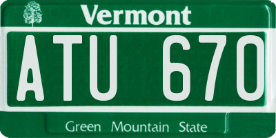 VT license plate ATU670