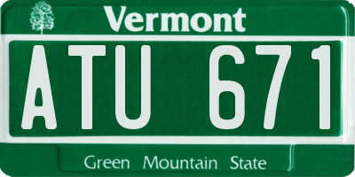 VT license plate ATU671
