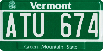 VT license plate ATU674