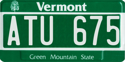 VT license plate ATU675