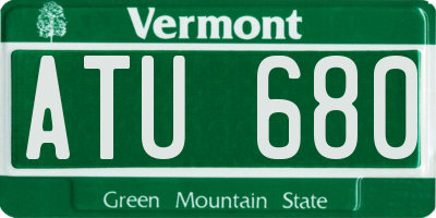 VT license plate ATU680