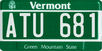 VT license plate ATU681